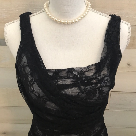 ⚜️ Express • Little Black Lace Dress Size 6 - Picture 2 of 3